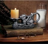 Classic 19th Century Authentic Cast Iron Antique Replica Gryphon Griffin Cand...