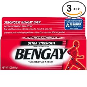 Bengay Ultra Strength Cream, 4-Ounce Tubes (Pack of 3)