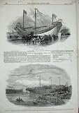 1848CHINESE JUNK SHIP KEYRING RUSSIAN STEAMER VLADIMERE