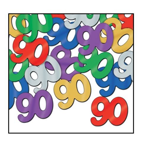 90th Multicolored Confetti