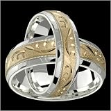 Delana - Stunning Two Tone Comfort Fit Wedding Band for Him & Her! Custom Made! Choose your Size.
