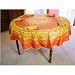 Provence tablecloth yellow orange floral coated cotton tablecloth 70" diameter + napkins