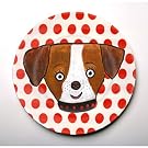 Emily Green Dot Dog Plate Emily Green Dot Dog Plate