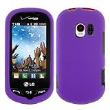 iFase Brand LG Extravert VN271 Cell Phone Rubber Purple Protective Case Faceplate Cover