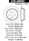 Centric Parts 120.40063 Premium Brake Rotor