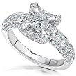 1-1/6ct TW Princess and Round Diamond Ring in 14K White Gold 1-1/6ct TW Princess and Round Diamond Ring in 14K White Gold