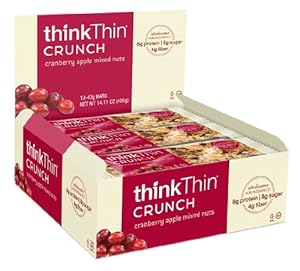 Think Thin Crunch Bar - Lower Carb Nut Bar Cherry & Mixed Nuts 10 bars