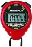  : ACCUSPLIT Pro Survivor - A601X Stopwatch, Cum Split, Clock, Extra Large Display (Red)