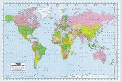 Political World Map - Giant Poster (Size: 55'' x 40'')