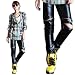 Ladies High-grade leather Elasticity leggings pants-Lederhosen knee helical zipper design