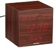 Karlsson Cube LED Walnut Wood Table Alarm Clock