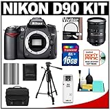 Nikon D90 Digital SLR Camera Body & 18-200mm VR II Lens with 16GB Card + Ba ....