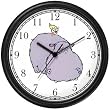 Hippopotamus Cartoon African Animal Wall Clock by WatchBuddy Timepieces (Black Frame)