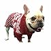 Lanyarco Red Christmas Dog Sweater Holiday Festive Reindeer Clothes Outfit Sweaters for Small Dogs, Small (S) Size 12