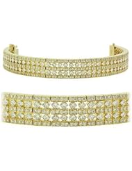 Diamond Bracelet - Diagonal Diamond Tennis Bracelet in 18k Yellow Gold