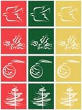 Reusable Vinyl Drink Labels - Christmas Sketches Theme By MyDrinkLabel