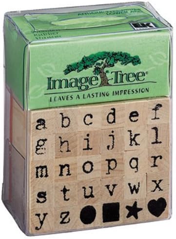 Image Tree Wood Handle Rubber Stamp Set-Antique Typewriter Alphabet/Lower