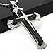Stainless Steel Cross Pendant Men's Necklace Chain (Black)