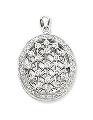 Sterling Silver CZ Locket Pendant