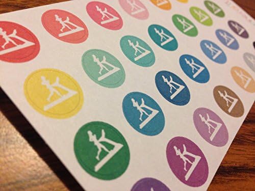 Planner Glitz 4 Sheets Decorative Planner Stickers - Treadmill Exercise - Circles, Multicolored
