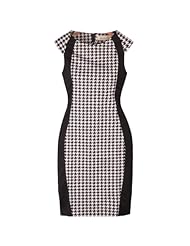 Petite Sleeveless Houndstooth Print Bodycon Dress 