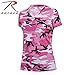 Rothco Womens Long Length Camo V-Neck T-Shirt, Pink Camo - S