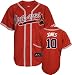 Chipper Jones Jersey: Adult 2010 Majestic Alternate Red Replica #10 Atlanta Braves Jersey - Small