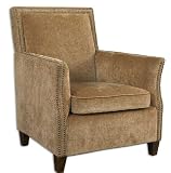 The Best Uttermost 37″ Inch Amani Armchair Plush Flaxen Seating Area w/ Surrounding Fabric Coordinated