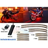 12pc Red LED Flexible Motorcycle Light Kit by LedGlow