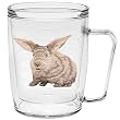 Rabbit (Tan) 18 oz Insulated Coffee Mug, Clear