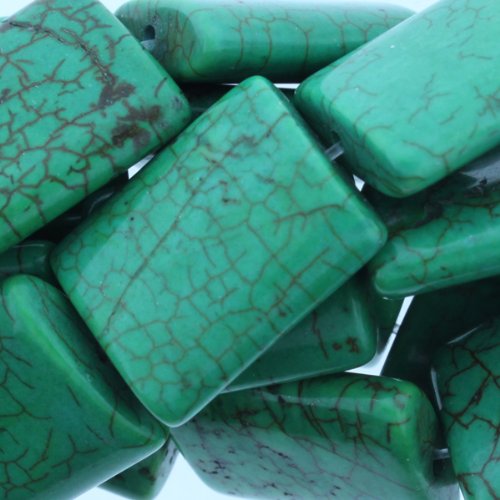 Dyed Green Turquoise Jasper : Pillow-Plain - 20mm Height, 16mm Width, 6mm Thickness , No Grade - Sold by: 16 Inch Strand with Angel Mountain Beads Heart Charm (.625 x .570 inches) Dyed Green Turquoise Jasper : Pillow-Plain - 20mm Height, 16mm Width, 6mm Thickness , No Grade - Sold by: 16 Inch Strand with Angel Mountain Beads Heart Charm (.625 x .570 inches)
