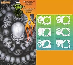 Devilbiss Dager Airbrush Stencils - 6-Pack O'Skullz Set 1