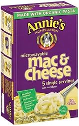 Annie's Homegrown White Cheddar Microwavable Mac & Cheese, 5-Count 2.15 Packets (Pack of 6)