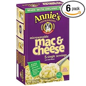 Annie's Homegrown White Cheddar Microwavable Mac & Cheese, 5-Count 2.15 Packets (Pack of 6)