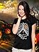 Halloween Skeleton Xray Rib Cage Costume Women T-Shirt Large Black