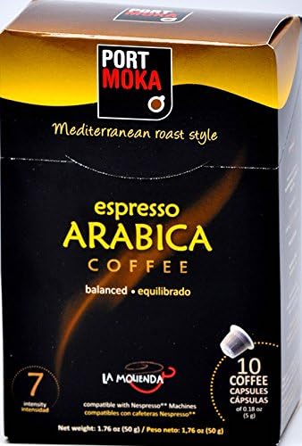 Port Moka Espresso Arabica Coffee, Nespresso Compatible Capsules (40 Count)