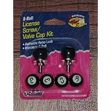 Cobbs 8-ball License Screw Valve Cap Kit (Route 66 Nostalgic Edition) by Cobbs