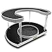 Stow-n-Spin Deluxe White 2 Tier Lazy Susan Turntable Spice Rack Organizer for Cabinet with Double Spinner Fits 11 inch Deep Shelves