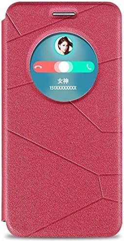 Asus Zenfone 5 Case Rose Red, Smart Case with Sleeping Pu Leather Stand Cell Phone Case Flip Protective Cover + Screen Protector