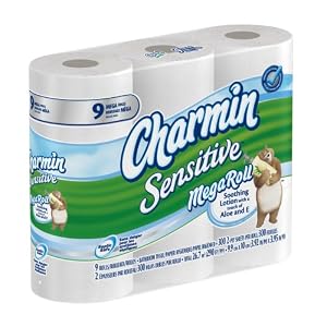 Charmin Sensitive Toilet Paper 9 Mega Rolls (Pack of 4)