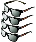 ED 4 Pack CINEMA 3D GLASSES For LG 3D TVs - Adult Sized Passive Circular Polarized 3D Glasses