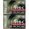 Maxell HGX-GOLD TC-30 Camcorder Video Cassette, 2 Pack