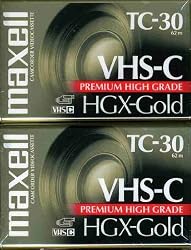 Maxell HGX-GOLD TC-30 Camcorder Video Cassette, 2 Pack