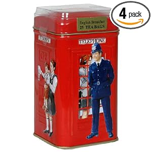 Ahmad London Telephone Box Tin, English Breakfast Tea