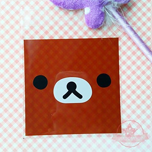 75 pcs Rilakkuma Face 7cm x 7cm Plastic Jewelry Cookie Packing Bags