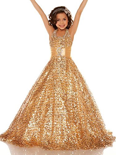 Lisa Golds Sequins Pageant Dress Long Flower Girl Bridesmaid Dress LS79