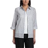 Alfred Dunner Women's Twofer Woven Shirt,White,18