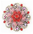 Large BIG Pink and Red Crystal Brooch Pin