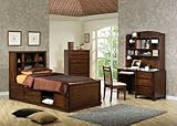4 Piece Phoenix Collection Bedroom Furniture Set with Chest Bed in Rich Dee ....