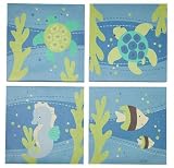 Sea Babies Printed Canvas Art - Set of 4 (10 x 10)